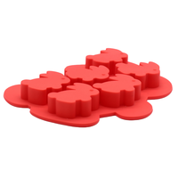 Moule en silicone de qualité alimentaire en forme de lapin, 6 cavités, antiadhésif, flexible, pour chocolat, bonbons, glaçons et décoration de gâteaux