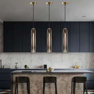 Nuovo Design protezione per gli occhi a Led illuminazione a sospensione moderna mininalista in vetro a tubo lungo per soggiorno camera da letto LED luce a sospensione - Product Image 5