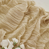 Chemin de table en gaze de coton beige tissé uni de 3,6 m (120 po) de long, style bohème rustique, pour décorations de mariage