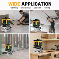 Niveau laser vert 3D à 12 lignes, 360 degrés, auto-nivelant, outil d'alignement avec base de levage pour la pose de carreaux muraux et de sols