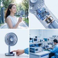 Ventilateur portable Lierxin LEX-PORTABLE-FAN FR-4 1oz en cuivre, contrôle de vitesse, gestion de batterie, PCB 2 couches, BLDC 3 vitesses, USB-C