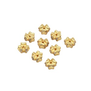 Cuentas espaciadoras de diamantes de imitación con diseño de lazo de copo de nieve, chapadas en oro de 18K sobre plata, accesorios y componentes para joyería DIY - Product Image 5