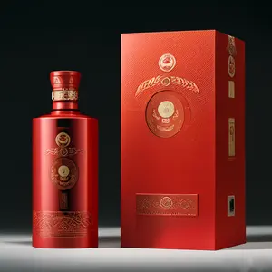 Logo personnalisé rouge luxe vin rouge papier magnétique carton emballage sur mesure boîte-cadeau d'emballage de bouteille de vin