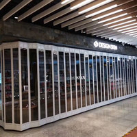 Portes pliantes en polycarbonate transparent, matériau PC transparent comme du cristal, porte coulissante à rouleaux en polycarbonate