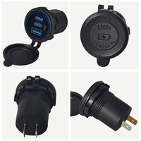 Port USB embarqué pour voiture, double USB-C PD et USB-A QC3.0, prise d'alimentation USB 12V 24V, chargeur de voiture pour voiture, camion, voiturette de golf, camping-car, marine, tracteur