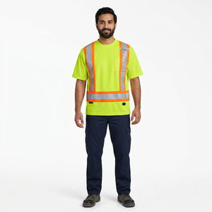 Wholesale <b>High</b> Visibility <b>Shirts</b> Reflective Safety <b>T</b>-<b>shirt</b> Hi <b>Vis</b> Quick Dry Custom Safety Clothing - Product Image 1