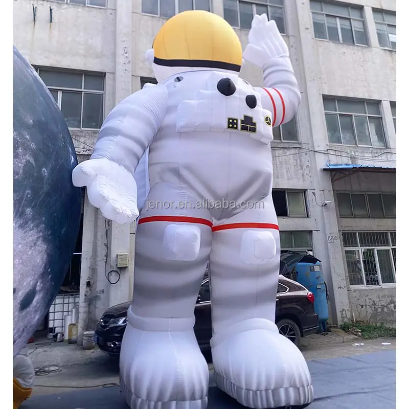 Modelo inflável astronauta mascote de iluminação led grande, modelo para anúncio ao ar livre