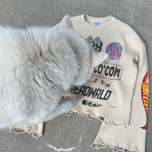 Thả vai trên tất cả các in ấn kỹ thuật số tùy chỉnh trọng lượng nặng liền mạch 100% bông Waffle cổ điển tách đau khổ Áo Thun t Áo sơ mi - Product Image 2