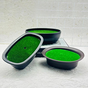Pot de fleurs artificielles Paulon Bonsaï 17 cm en plastique noir et mousse, décoration de plantes d'intérieur pour bureau - Product Image 1
