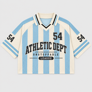 Retro Soccer Jersey <b>T</b>-<b>Shirt</b> Oversized V Neck <b>Striped</b> Mesh Short Sleeve Custom Number Vintage Streetwear Unisex <b>Men</b> Soccer Jersey - Product Image 1