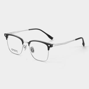 Lunettes de vue Danyang pour hommes, monture carrée pleine en titane pur, modèle 72001, légères, style vintage, monture sourcil - Product Image 2