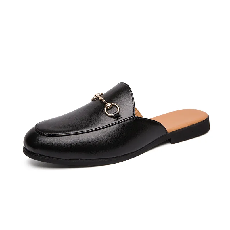 Drop Shipping Big Size Comfort Half Shoes Good Quality Genuine Leather Mens Slip On Half Loafers