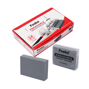 FOSKA-Lot de 24 gommes moulables en caoutchouc souple gris pour le <span class=keywords><strong>dessin</strong></span>, l'esquisse et l'artiste avec une grande capacité de pétrissage - Product Image 1