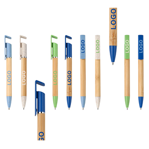 Selling Eco-Friendly Retractable Bamboo <b>Pen</b> with Customized Printing Logo Ballpoint <b>Pens</b> Branding for Mobile Phone Holder - Product Image 2
