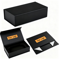 Nouvelle boîte pliante magnétique en papier avec grand logo personnalisé, emballage de luxe, boîte cadeau rigide en carton pliable