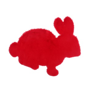 Tapis en peluche en forme de lapin, couleur unie, antidérapant, tapis de sol pour chambre d'enfant, design moderne et original pour la chambre des enfants - Product Image 2