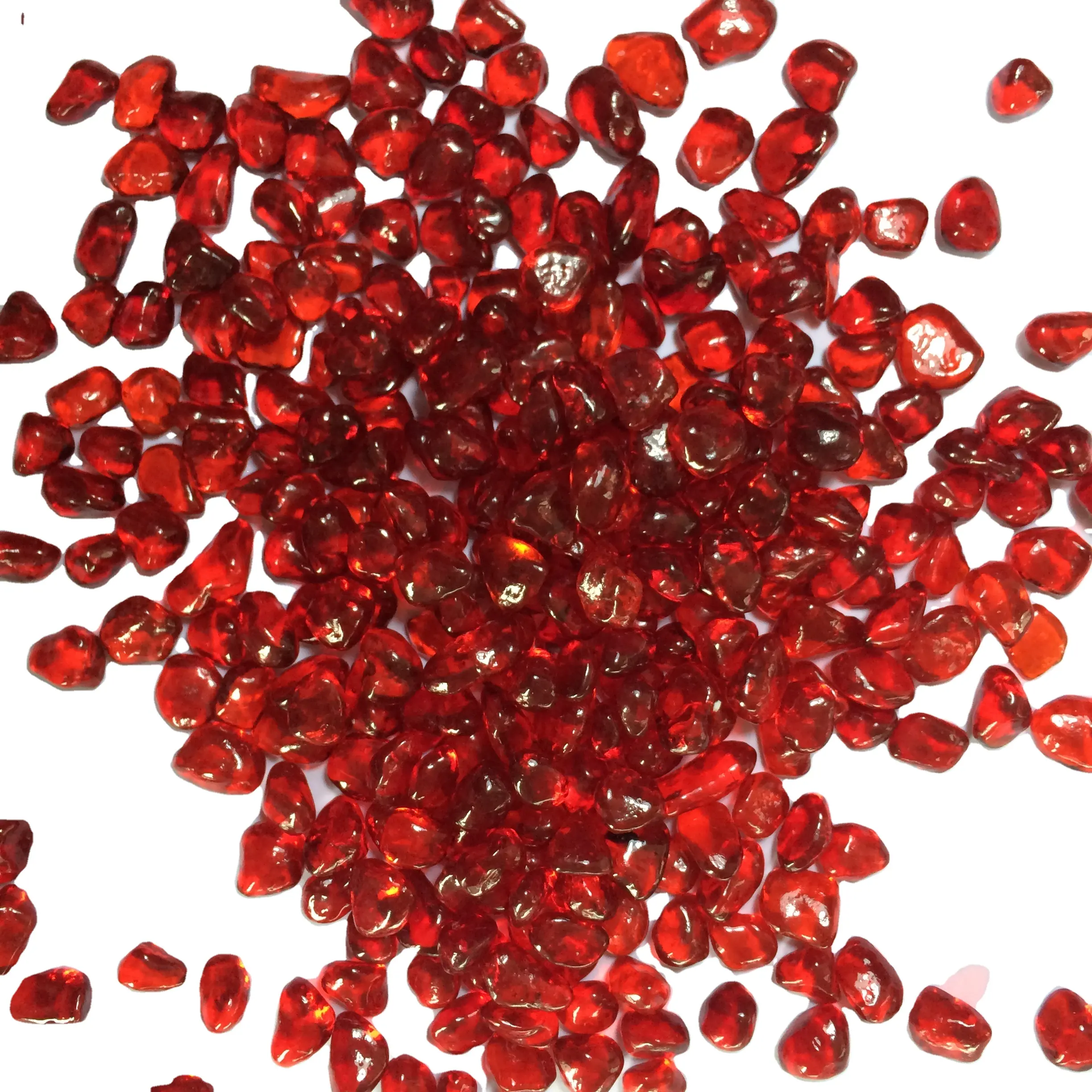 Red Irregular Glass Beads Cheaper For Fire Pit And Decoration Decorative Glass Beads