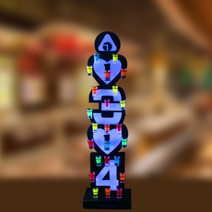 ตกแต่งบาร์ด้วยที่วางแก้วค็อกเทลเรืองแสงสีสันสดใส: ที่วางแก้วช็อตรูปกระสุนและรูปหัวใจที่สร้างสรรค์และไวน์ทาวเวอร์ - Product Image 4