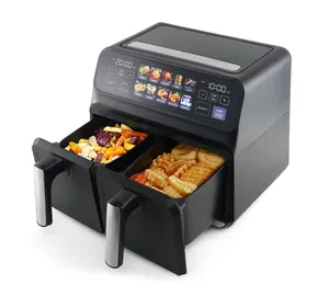 Groothandel 10l Slimme Digitale Lucht Friteuse Oven Hetelucht Friteuse Olievrije Lucht Friteuse Met Dubbele Visuele Mand