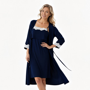 Комплект <span class=keywords><strong>для</strong></span> <span class=keywords><strong>беременных</strong></span> и кормящих женщин: ночная сорочка и юбка-комбинация из модала с кружевом, на все сезоны, с вырезом-лодочкой, <span class=keywords><strong>для</strong></span> дома, послеродовой, из двух предметов - Product Image 6