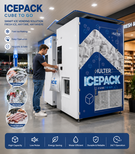 Haloo Commercial Outdoor Ice Vending Machine Low Noise Water Efficient Self Service Ice Maker for Food Service