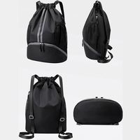 Sac à dos de marathon de natation personnalisé, fermeture éclair, portable, Oxford, double sangle d'épaule, réutilisable, compartiment séparé pour chaussures sèches et humides