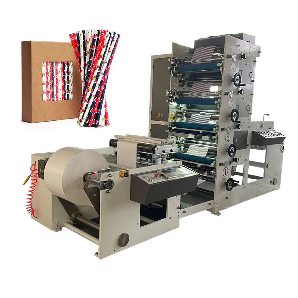 Roll to Roll 1 2 3 4 5 6 Color Kraft Paper Flexo Printer 100 m/min Flexo Printing Machine