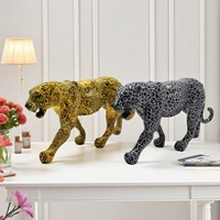 Offre Spéciale : Décoration Créative en Résine, Léopard en Marche, Style Européen, Feng Shui Minimaliste pour Maison et Bureau