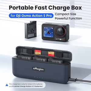 Portable for Action 5 Pro Box Storage <b>Fast</b> <b>Charge</b> 3 Batteries Accessories TBD06055236-AR Wireless Charger TBD060 - Product Image 4