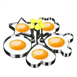5 Pcs स्टेनलेस स्टील अंडा उपकरण अंडा अंगूठी आमलेट कई आकार अंडा आमलेट मॉडल