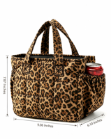 Sac à déjeuner isotherme pliable pour femme, 6L, imperméable, anti-fuite, en polyester léger, avec fermeture éclair, design matelassé mignon, pour le travail