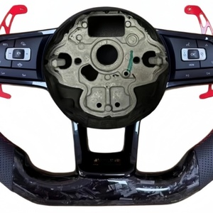 Volant <span class=keywords><strong>de</strong></span> voiture personnalisé en cuir perforé et fibre <span class=keywords><strong>de</strong></span> carbone forgée pour Volkswagen Golf 7R - Vente en gros - Product Image 5