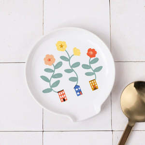 Calcomanía de Casa de flores, recuerdo de boda personalizado, cuchara de cerámica, soporte de cuchara para encimera de cocina - Product Image 4