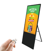 Pantalla Publicitaria LCD Táctil Ultrafina Portátil de 32 43 49 55 Pulgadas, Kiosco con Soporte de Pie para Tiendas Minoristas