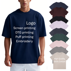 T-shirts de sport unisexes surdimensionnés personnalisés en gros OEM, à motif uni, vierges, style streetwear à épaules tombantes, pour fabricants - Product Image 1
