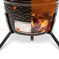 MCD 12 pouces rôtissoire Kamado céramique intérieur charbon de bois sans fumée BBQ Grill avec trois pieds