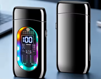 Briquet intelligent à double flamme rechargeable avec allumage par capteur, design créatif en métal