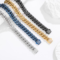 Bracelet Novirassine en acier inoxydable 316L plaqué or 18 carats, chaîne cubaine géométrique avec fermoir glacé, bijoux tendance pour rappeurs, unisexe