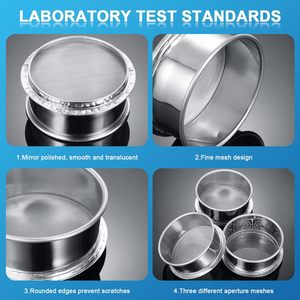 Saringan Laboratorium Uji Tanah Berlubang Persegi 10 Mikron dari Baja Tahan Karat yang Efisien untuk Analisis Pemisahan yang Efektif. - Product Image 5