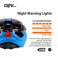 Casque de vélo universel réglable ultra-léger ODM OEM DEVIATE pour adultes hommes femmes avec lumières LED clignotantes EPS+PC 13 aérations