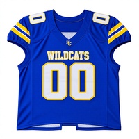 Jersey Sepak Bola Amerika Kustom Elite Bahan Mesh Polyester Performa Tinggi Ukuran Besar Lengan Pendek OEM Wildcats Unisex Semua Musim
