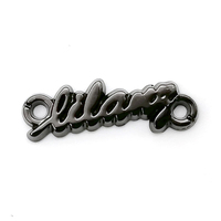 Étiquettes métalliques en alliage de zinc personnalisées de luxe avec logo, finition antique lavable et plaquée pour boucles de sac et accessoires de sac à main