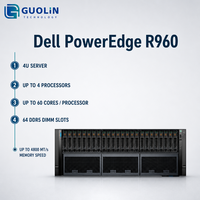 Serveur Dell PowerEdge R960 pour entreprises à missions critiques, montage en rack 4U, alimentation redondante 2+2, 64 emplacements DDR5 DIMM