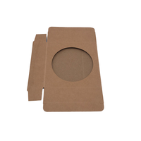 Boîte cadeau en papier kraft effet cuir avec revêtement UV et fenêtre de présentation gaufrée pour sous-verres et autocollants de réfrigérateur