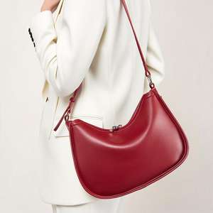 奢华设计师单肩女士斜挎包新款真皮牛皮腋下半月包手袋 - Product Image 5