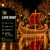 Adorable paire de pingouins avec guirlande lumineuse LED en forme de cœur, étanche IP65, pour parc d'attractions, spot photo, fiançailles, motif Saint-Valentin