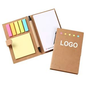 Carnet miniature personnalisé avec logo, couverture rigide en papier kraft, format de poche portable, bloc-notes adhésif pour étudiant - Product Image 1