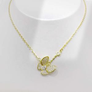 Collier papillon plaqué or argent 925, coquillage, zircon, luxe, pour femme, prix d'usine - Product Image 3