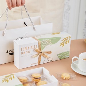 Cá Nhân Tùy Chỉnh In Ấn Sinh Thái Thân Thiện Với Cookie Dễ Thương Trượt Các Tông Màu Trắng Trứng Lòng Đỏ Puff Biscuit Hộp Với Tay Áo - Product Image 5