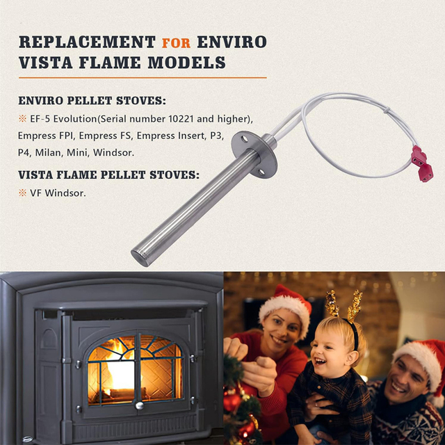 120v 400w 50-619/20-022 Pellet Stove Igniter Replacement for Enviro Vista Flame